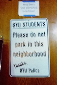 BYU Students Don’t Park Here